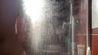 Fucks his Latina Japanese roommate at the shower – window open so neighbors can see