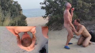 Mature Daddy Boy Suck and Cum on Public Beach (2 views) – Older  – Free HD MILF Porn