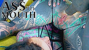 Tattoo Threesome Girls Gape Asses For Tattooed Dick